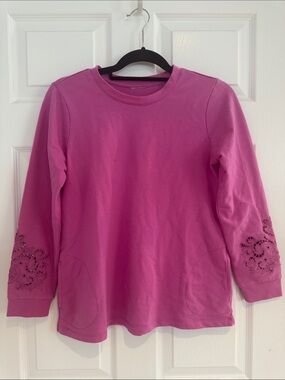LOGO Lori Goldstein Pink Tunic Top Sleeve Detail Long Sleeve - Size XS